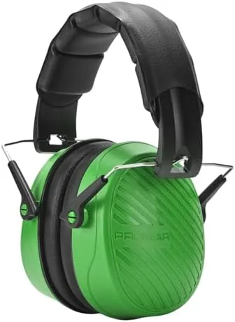 prohear 038 ear protection safety earmuffs for mowing 28db noise reduction passive hearing protector compact foldable headset for shooting construction power tools green